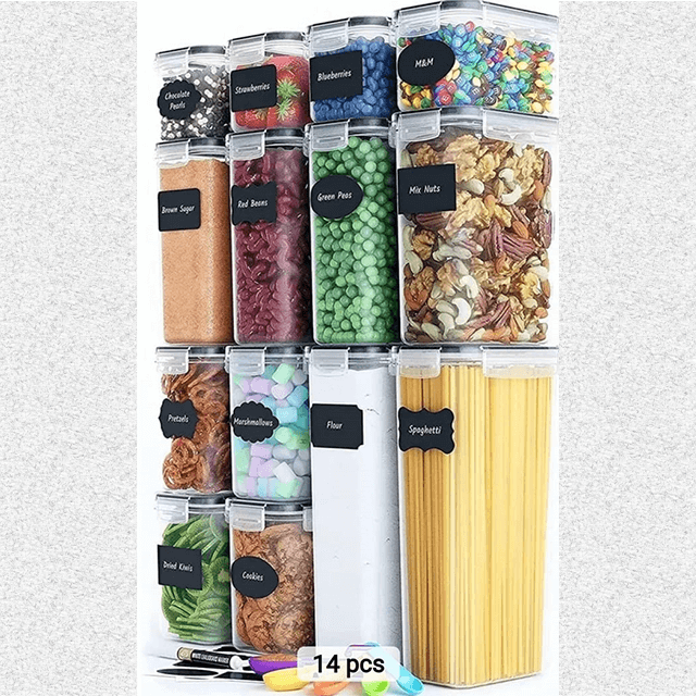  BPA FREE AIRTIGHT PLASTIC CONTAINERS 14pcs 