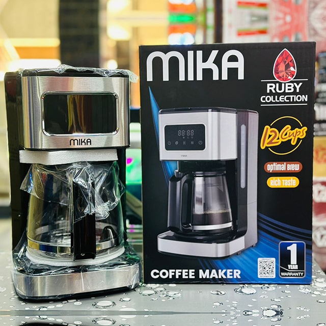 MIKA COFFEE MAKER DIGITAL MCMD2002BS 12 CUPS 1000W STAINLESS STEEL METAL