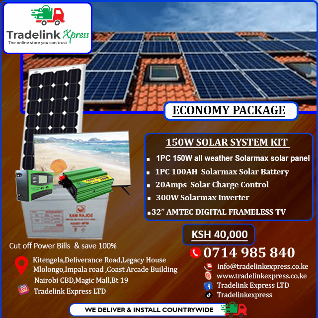 150W SOLAR SYSTEM KIT PLUS A TV