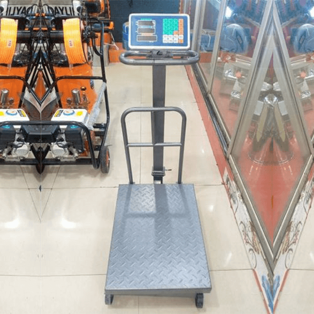 600 KG PLATFORM WEIGHT SCALE BIG  BASE WITH GUARD AND WHEELS