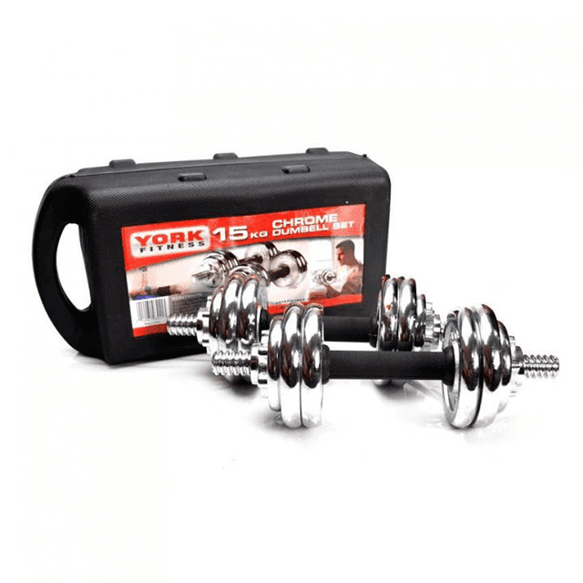 CHROME DUMBBELLS  WITH CASE 15KG