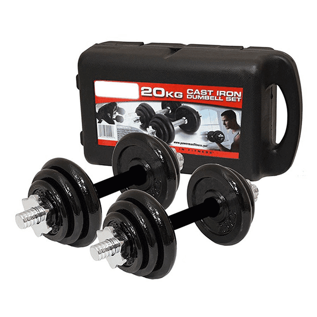 CHROME DUMBBELLS  WITH CASE 20KG