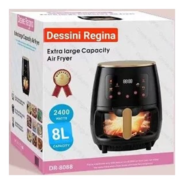 GLASS OVEN DESSINI AIR FRYER 8L