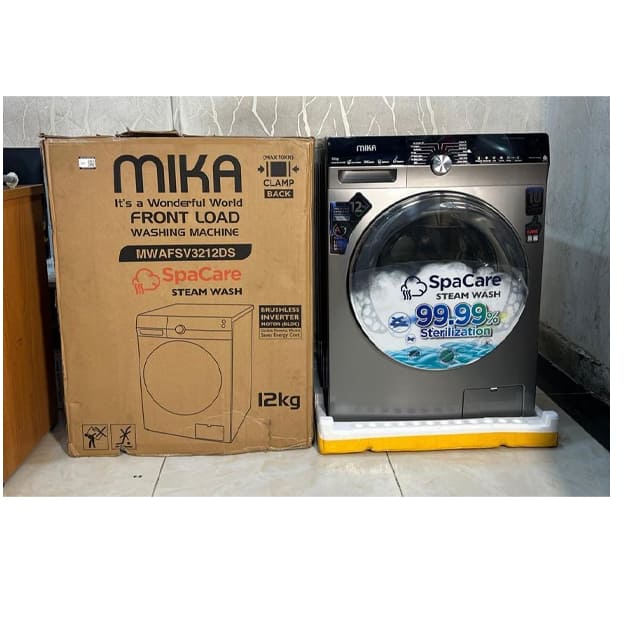 MIKA  DARK SILVER WASHING MACHINE 12KG FULLY AUTOMATIC