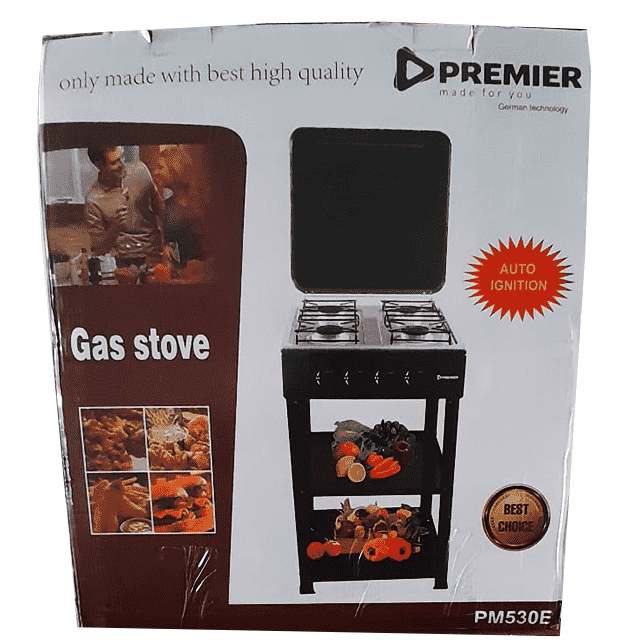 PREMIER PM530E 4 GAS BURNER WITH SHELVES