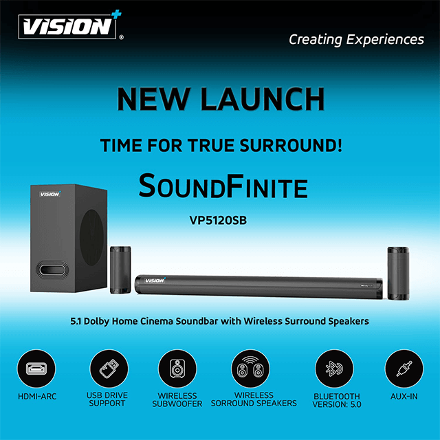 VISION PLUS VP5120SB 5.1 CH WIRELESS SOUND BAR