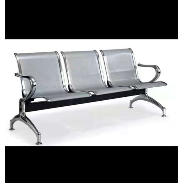 Stainless Steel 3-Seater Public Waiting Chair