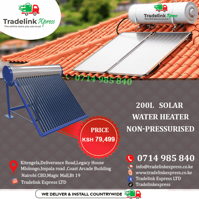 200L SOLAR WATER HEATER NON PRESSURISED