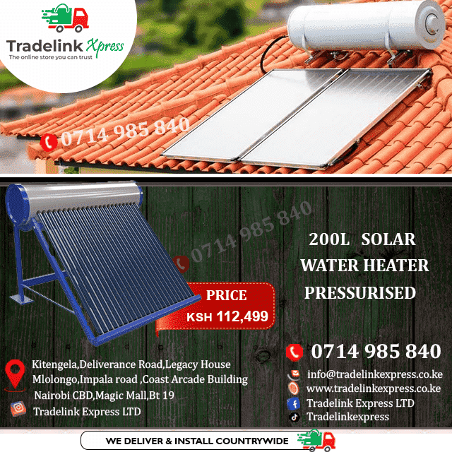 200L SOLAR WATER HEATER PRESSURISED