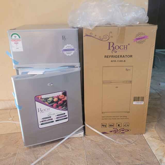 Roch RFR-110D-B Double Door Fridge, 85L - Silver