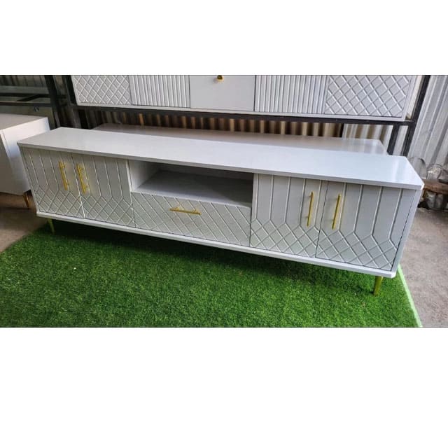 TV STAND 6fts long ,WHITE IN COLOUR